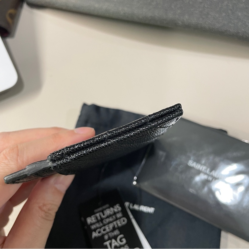 Saint Laurent Black Card Holder with Gold Logo - Picture 5 of 8